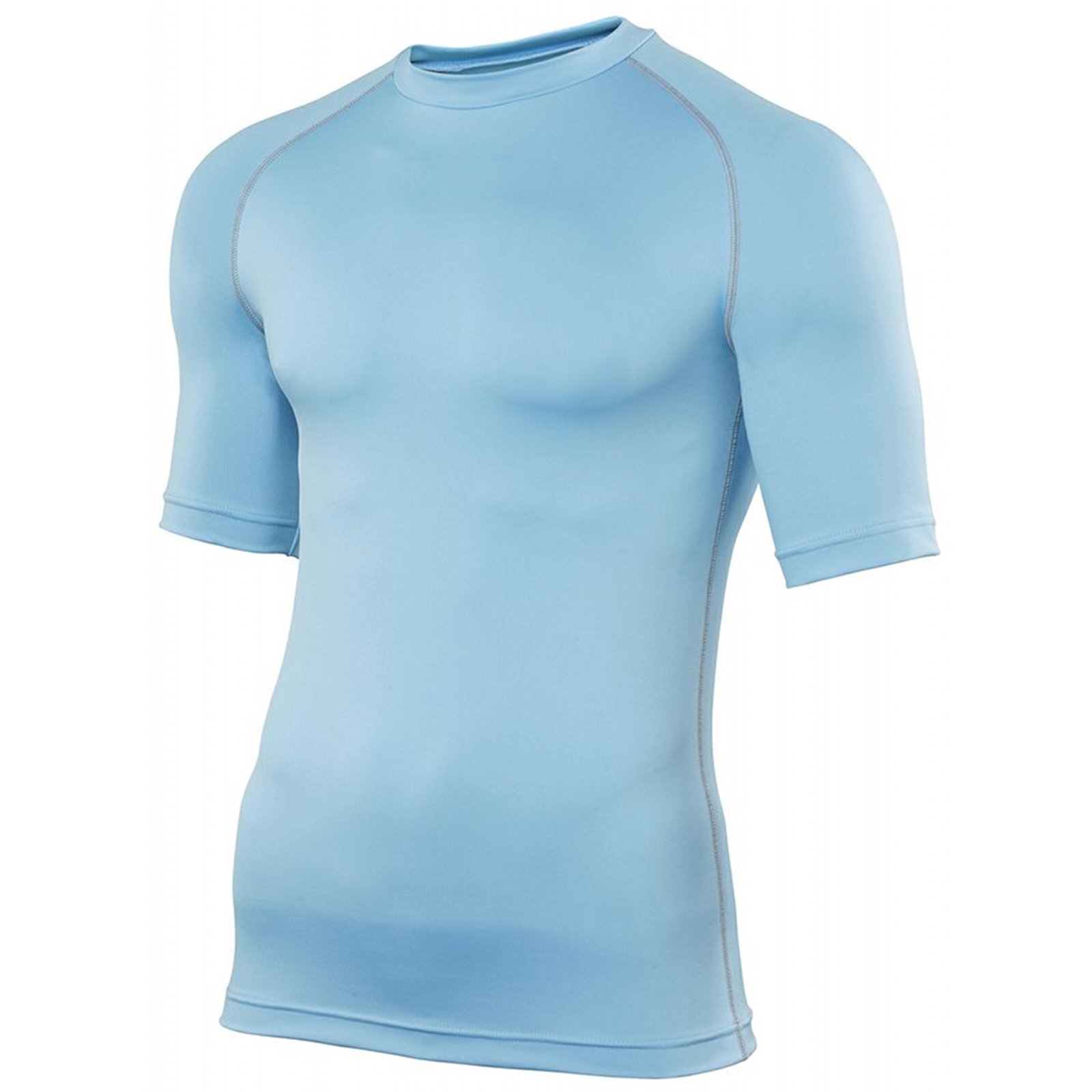Couche de base à manches courtes sport adulte turquoise bleu brillant t-shirt technique S