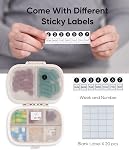 Holii Travel Pill Organizer, 8 Compartments Portable Pill Case, Daily Pill Box to Hold Vitamins, Small Pill Container for Pocket Purse Medicine Organizer(Khaki)