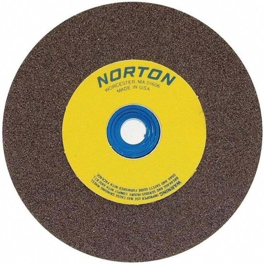 Norton Grinding Wheel, Gemini Bench and Pedestal Aluminum Oxide Bench Grinder Wheel, Medium Grit 8 Inch Grinder Wheel, Pack of 1