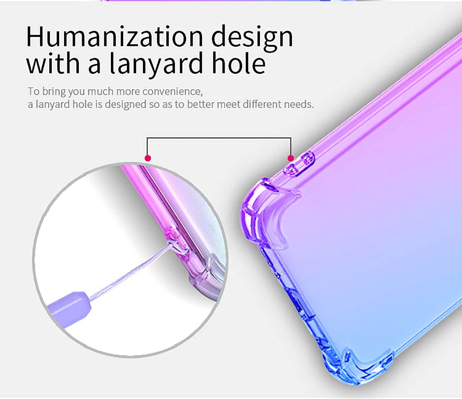 GOGME Cover per Motorola Moto Edge 20 Lite, Custodia in TPU a Gradiente Colori, [Rinforzare la con Angoli] Custodia Trasparente Silicone Morbida Ultra Sottile Case (Viola/Blu