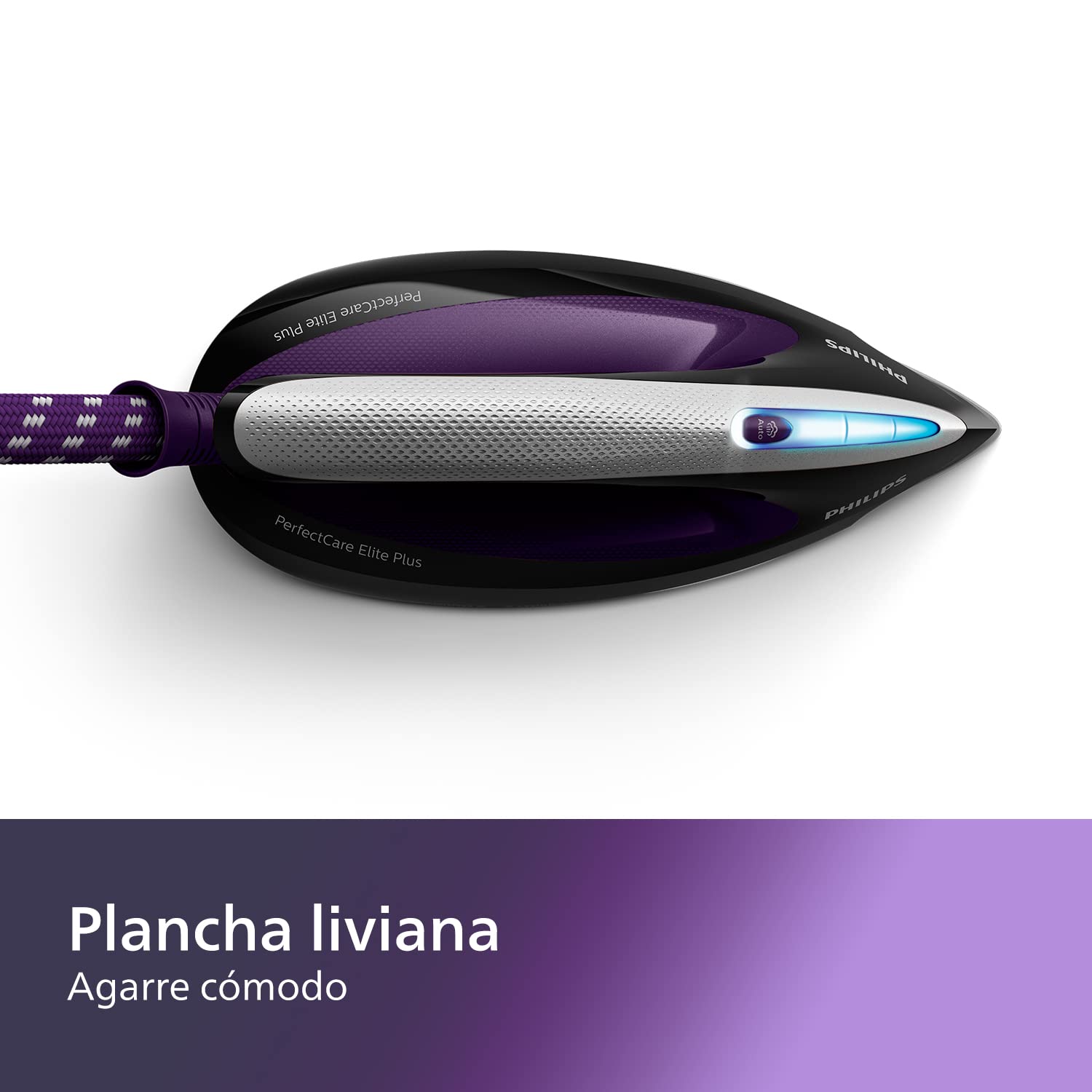 Philips PerfectCare Elite Plus Centro de Planchado a Vapor – Golpe de Vapor de hasta 550 g, OptimalTEMP, Vapor Silencioso, Depósito 1,8 L, Easy De-Calc, Liviana, Sin Riesgo de Quemaduras (GC9675/80)