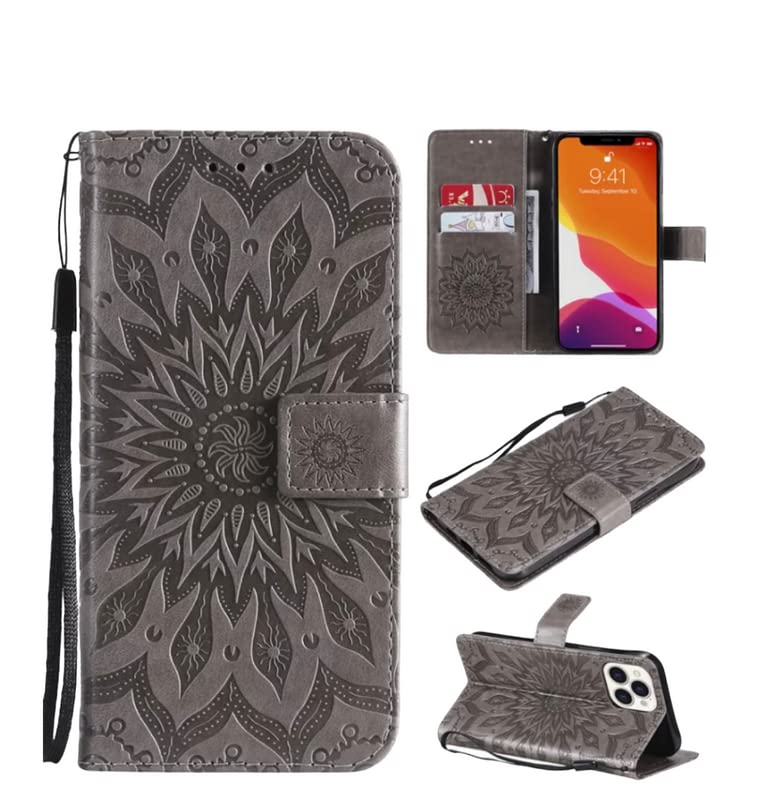 Image of TROUNCE Queen Faux Leather Flip Case Cover with Card Cash Holder Wallet Case | Magnetic Lock Mobile Cover |Back Case - Grey for Samsung Galaxy A54 5G