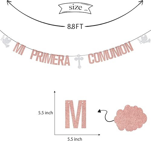 Miniatura 2 de Four Ever Sweet Mi Primera - Cartel de comunión  Decoraciones de fiesta de bautismo de primera comunión  Bautizo religioso decoración de baby