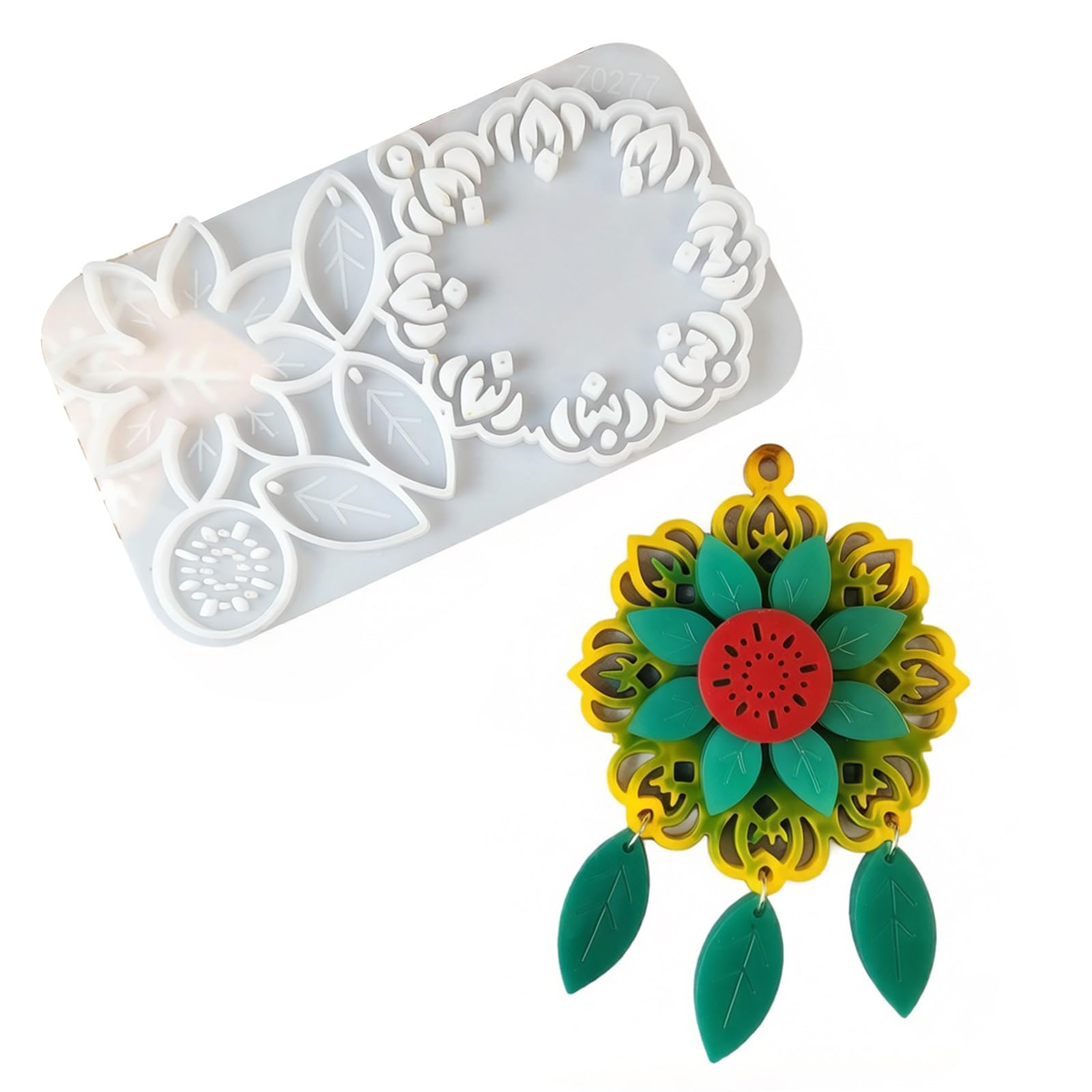 hogtnd Robust and flexible silicone earring mould for making stylish home jewellery in various patterns, craft mould made of food-safe silicone