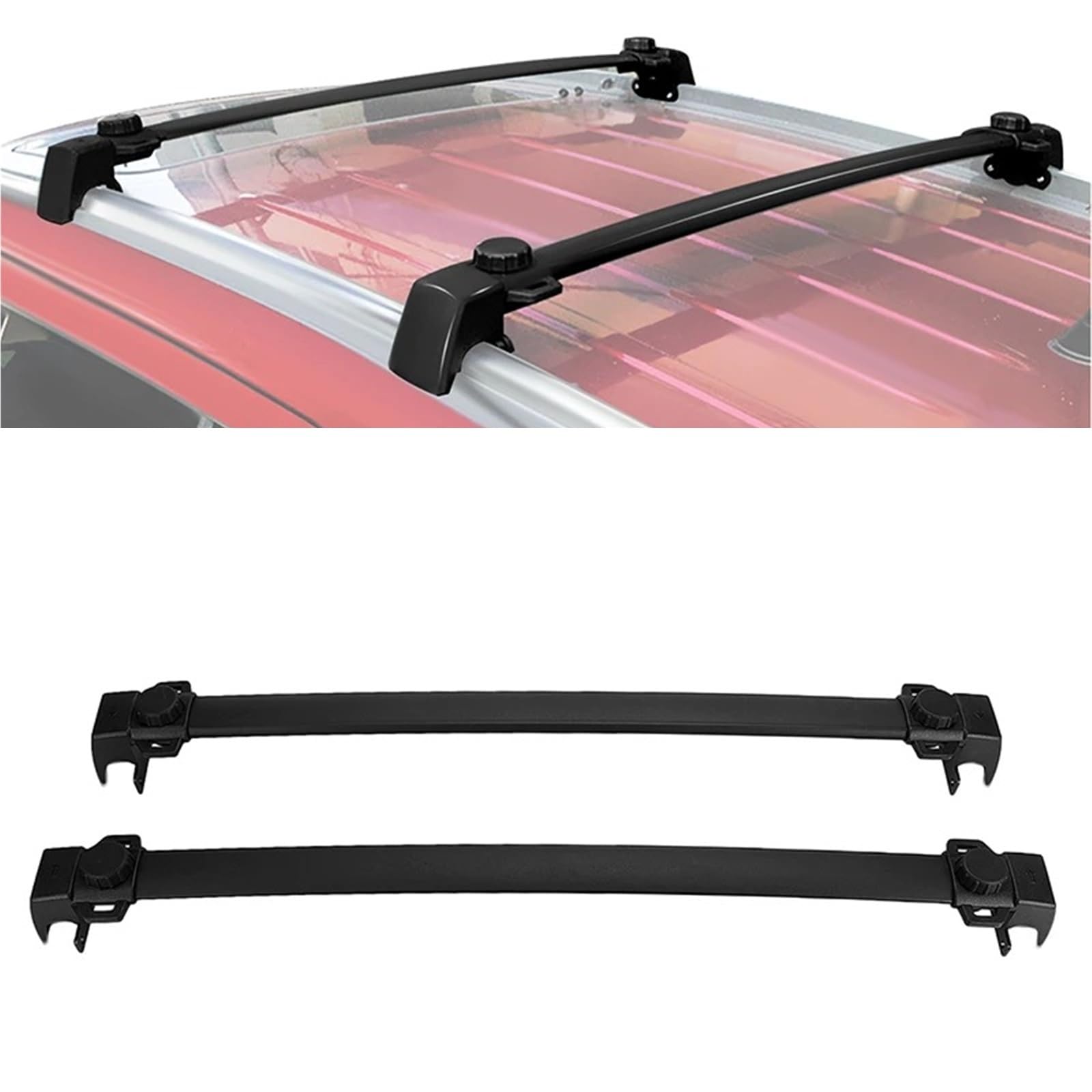 Barres Toit Barras Cruzadas para Techo Carga De 68kg SUV Equipaje Exterior En La Azotea Kayak Soporte Carcasa Dura para Jeep para Compass 2011-2022 Portaequipajes Coche