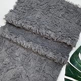  HOCEDO Tissu en Fausse Fourrure en Microfibre gaufrée 100x150cm, Tissu Doux, Imitation Fourrure de Lapin, vêtement de poupée, Manteau, Veste, matériel de Couture