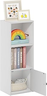 Furinno Luder Biblioteca de 3 Niveles con 1 Porte de Rangemen, Blanco The Forest Stewardship Council