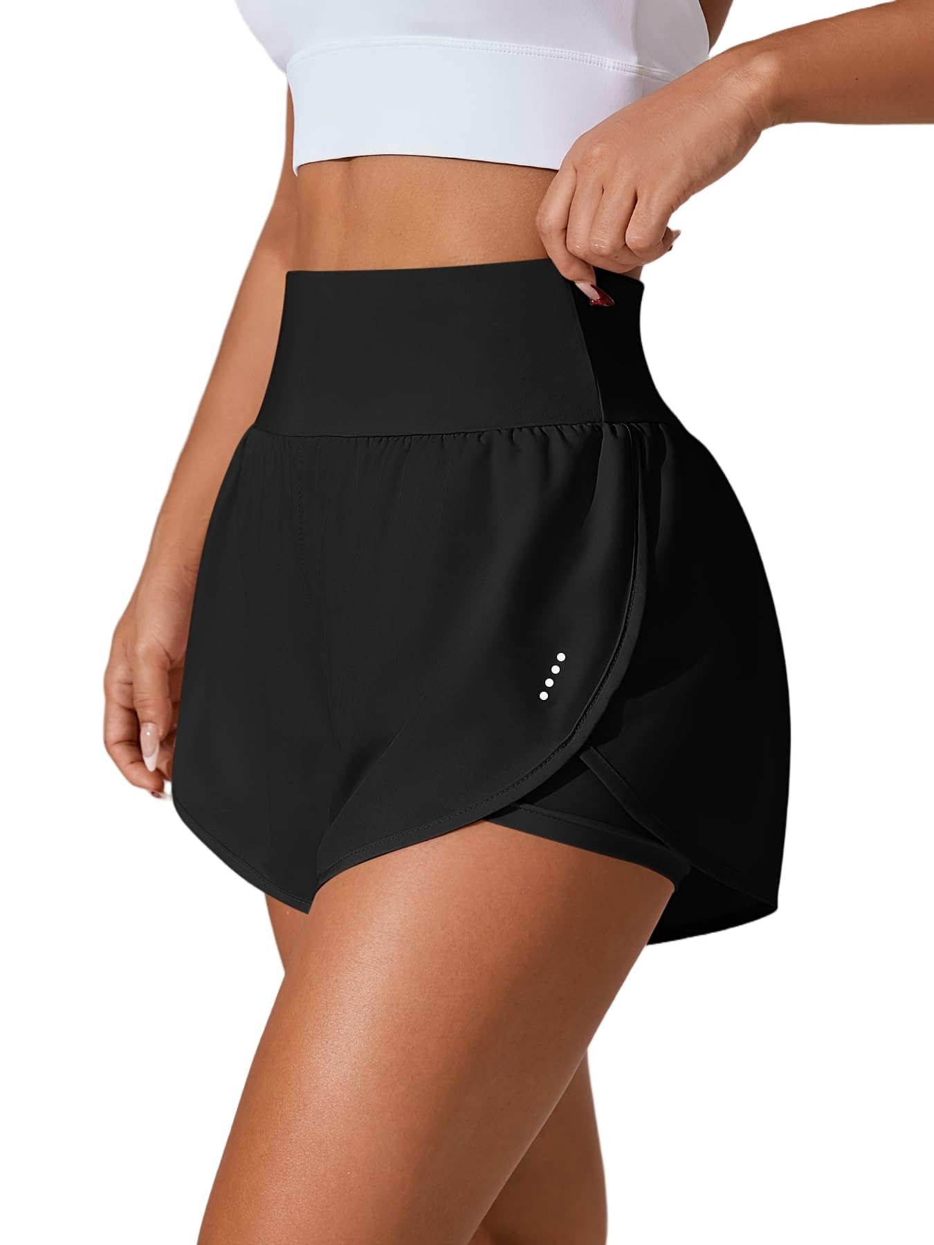 Womens Athletic Running Shorts High Waisted with Pockets Women 3 Workout Dolphin Gym Yoga Beach Shorts