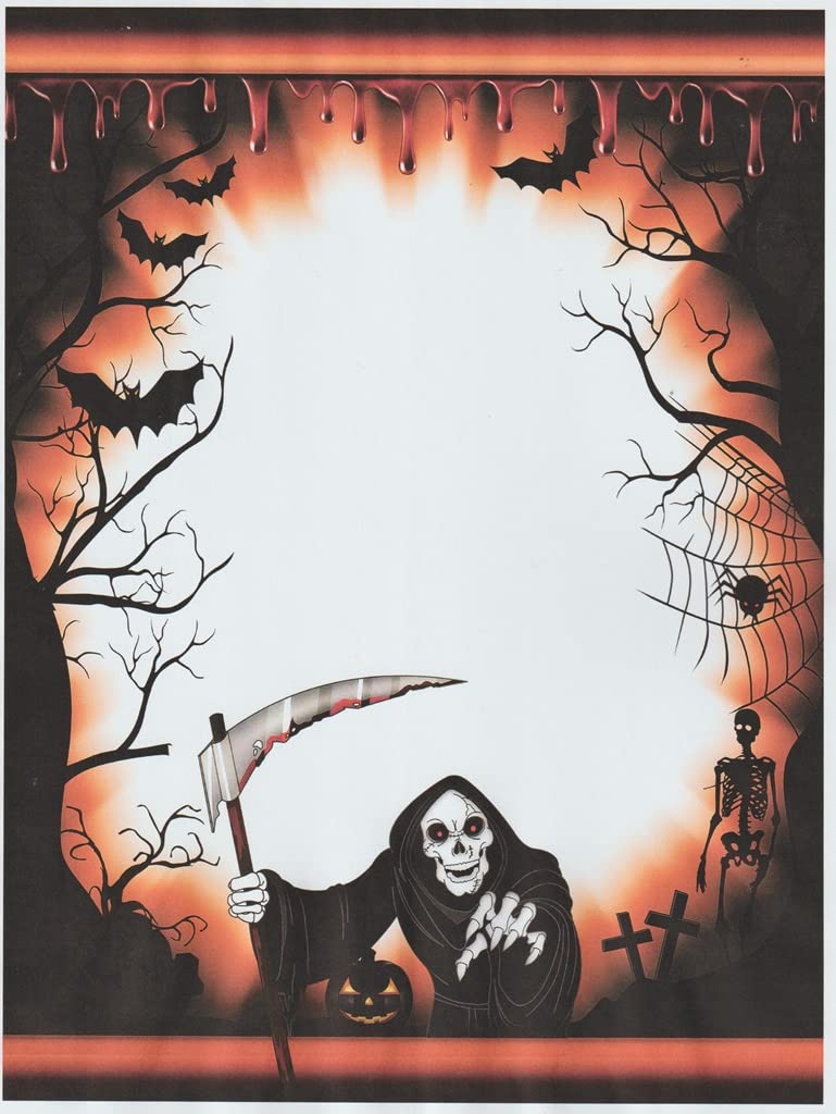 Halloween Grim Reaper Stationery Printer Paper 26 Sheets