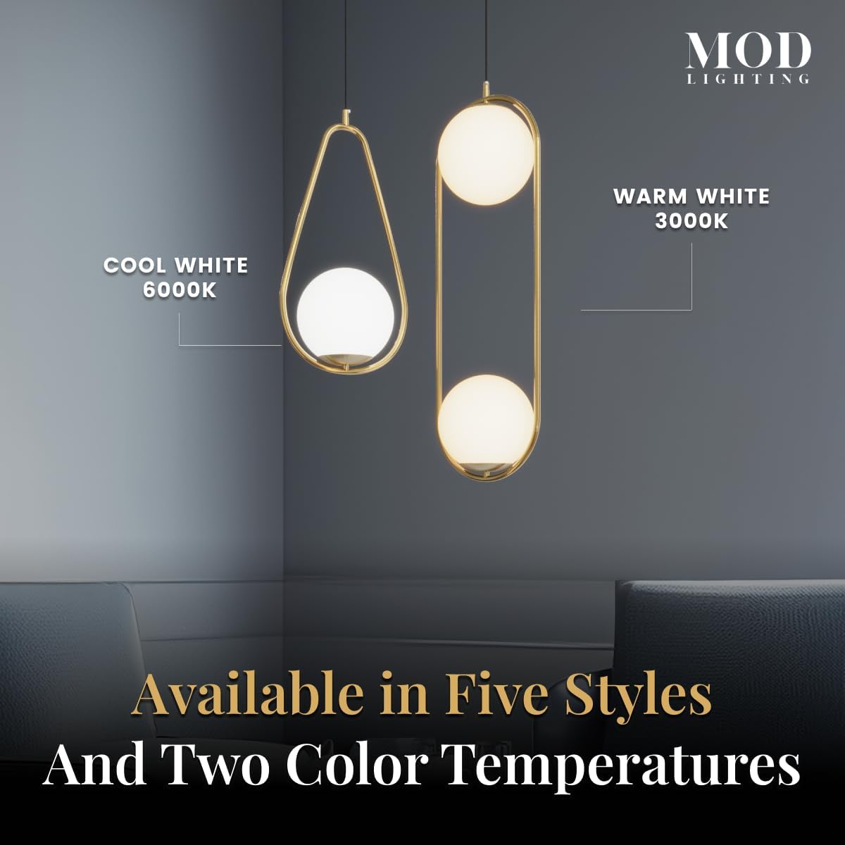 MOD LIGHTING Jewels and Pearls Globe Pendant Light (1 Pack), 15" Droplet Shaped Aluminum Kitchen Island Lighting, 3000K Warm White Metal Pendant Light Fixtures for Living Room, Kitchen, Gold