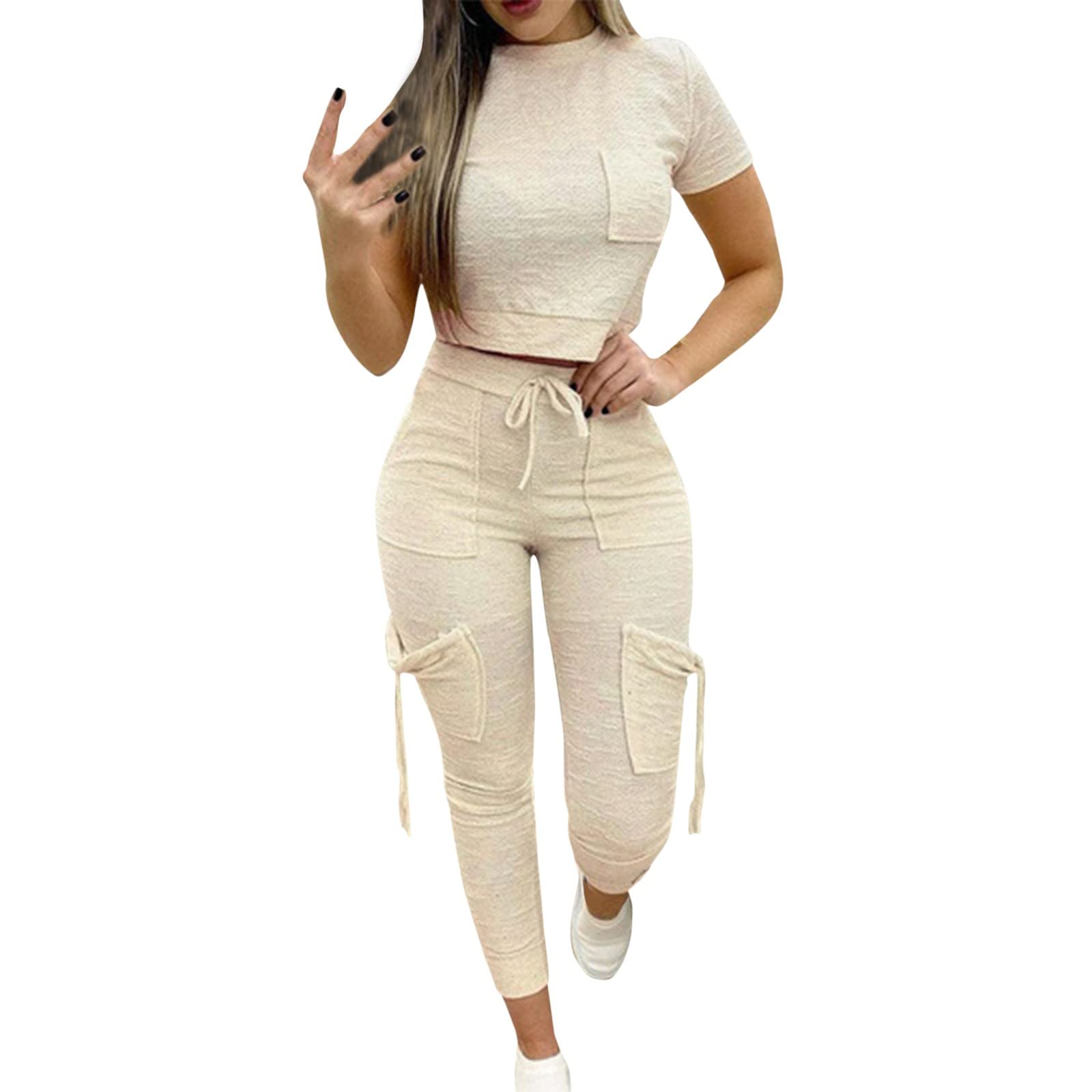 Traje deportivo para mujer, holgado, tallas grandes, chándal largo de verano, elegante, chándal de dos piezas, deportivo, yoga, con pantalones, ropa de casa, traje de deporte, ropa de ocio