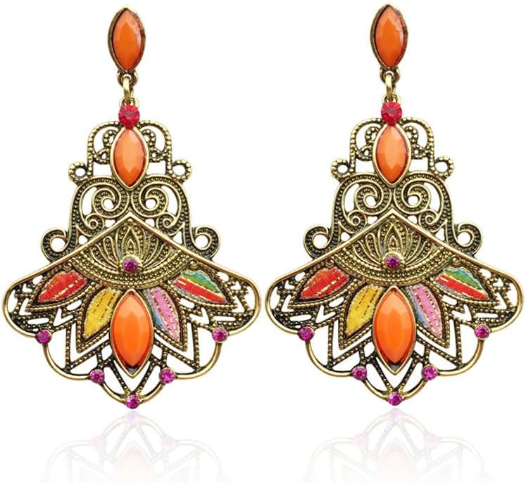 YAZILIND Chunky Necklace Earrings Women's Bohemian Chain Tribal Jewelry Set Handmade Geometric Charm Bib Choker Necklaces - Image 4