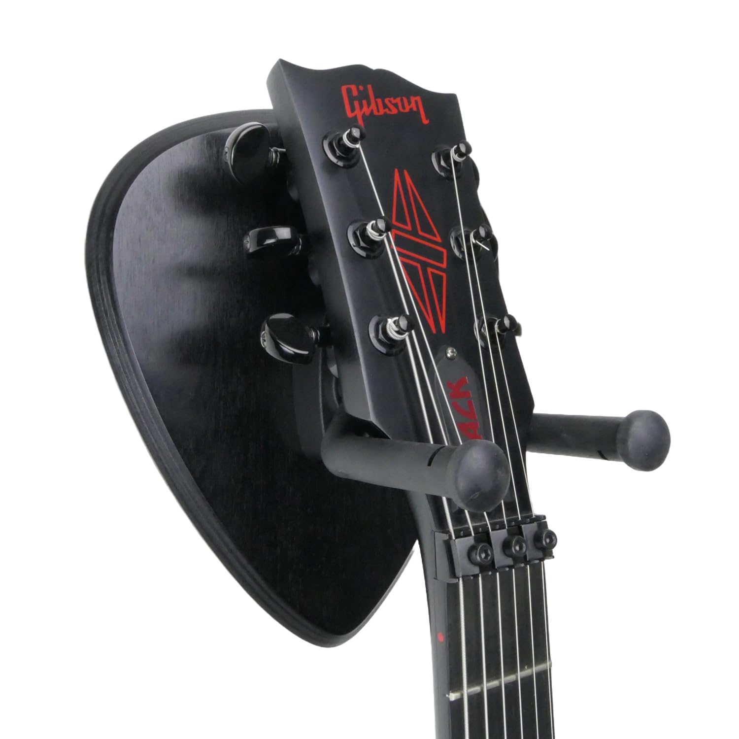 Unikat Gitarrenhalterung Wandhalter aus Holz Wandhalterung - Schwarz 23,5x23,5cm - Gitarrenhalter Modell DARK EDGE FOUR