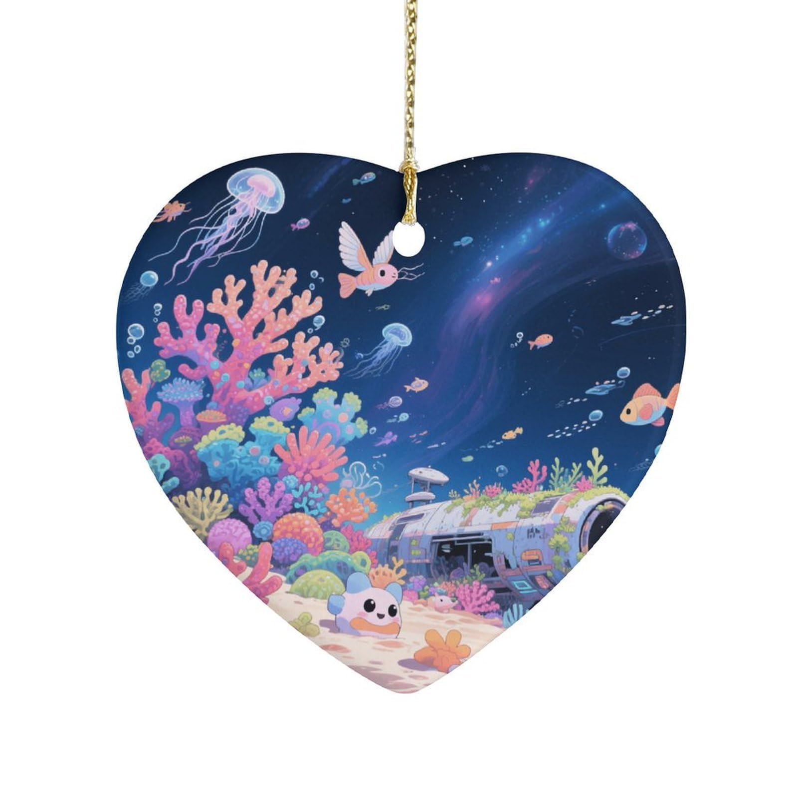 Fekiloot Style Interstellar Coral Reef Ceramic Ornament Home Decor Keepsake