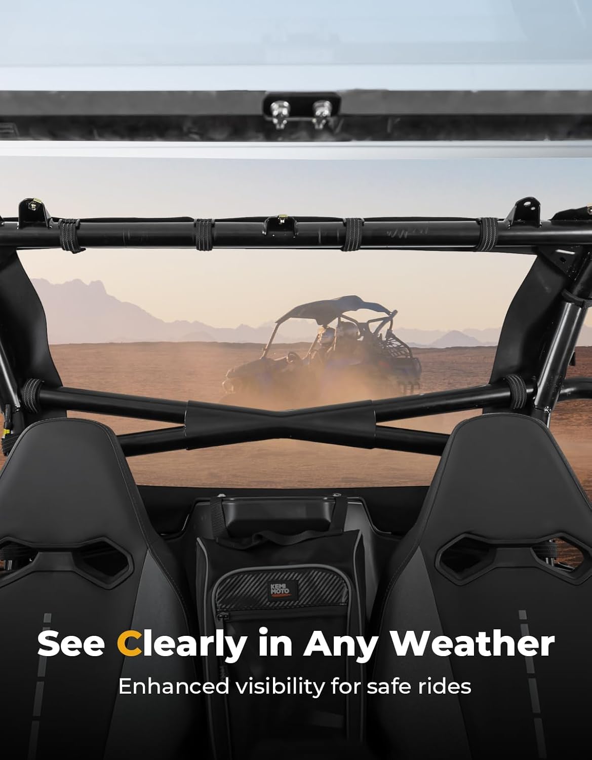 KEMIMOTO UTV Soft Windshield Fully Waterproof Rear Windshield Compatible with CFMOTO ZForce 950 HO HOEX 2020-2024 / CFMOTO ZForce 950 Sport 2020-2022, Rear Panel Clear Transparent Window