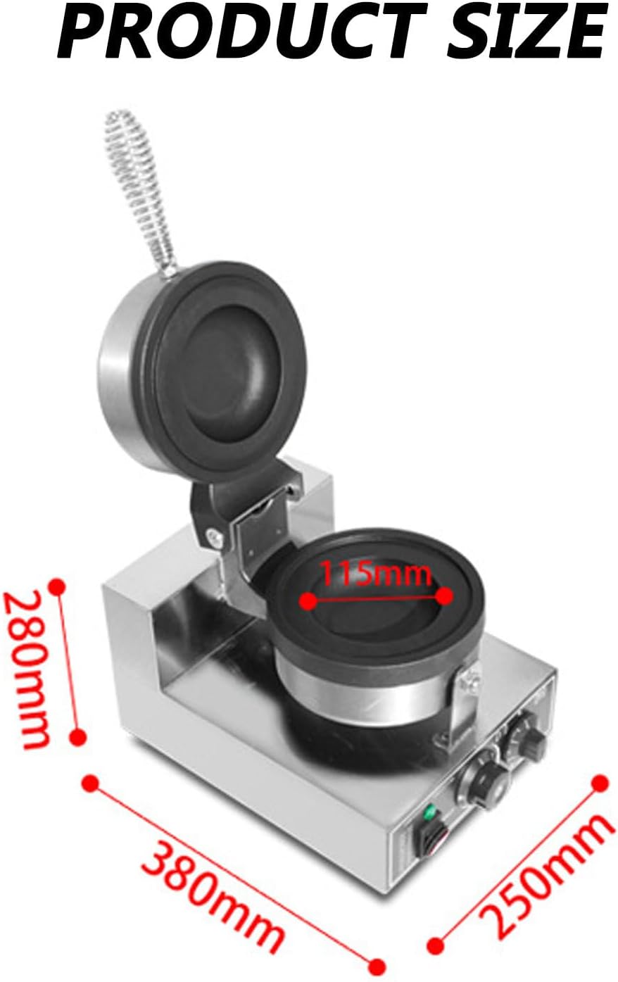 Waffle Maker Electric Burger Waffle Maker,1200W Commercial Single Head Hamburger Machine,Non-Stick Ice Cream Waffle Baker Machine for Family