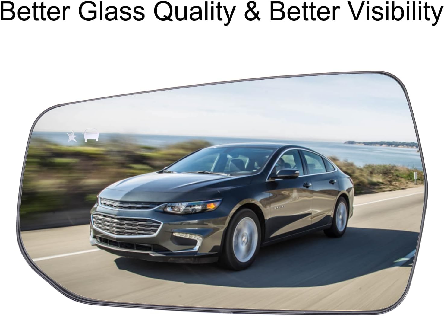 Driver Side Mirror Replacement for 2016-2024 Chevy Malibu Hybrid, L, LS, LT, Premier RS with BSD Heated Left Side View Mirror Replacement Glass w/o Auto Dimming