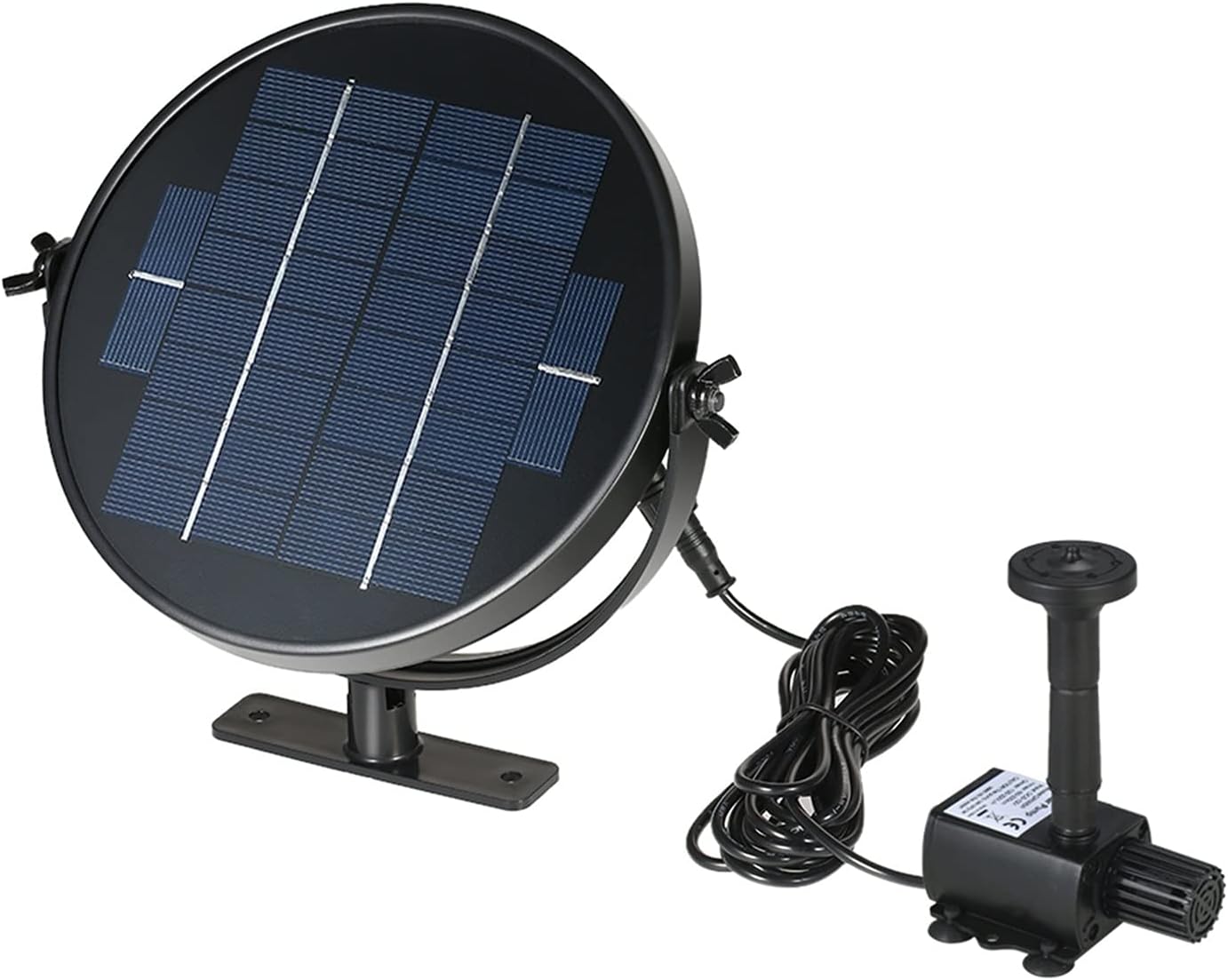 Pond Filter 3W Solar Fountain Solar Panel Water Pump Fountain Submersible Solar Powered Brushless Water Pumps for Pond Garden Convenient to Clean (Color : Black Power : 2W)