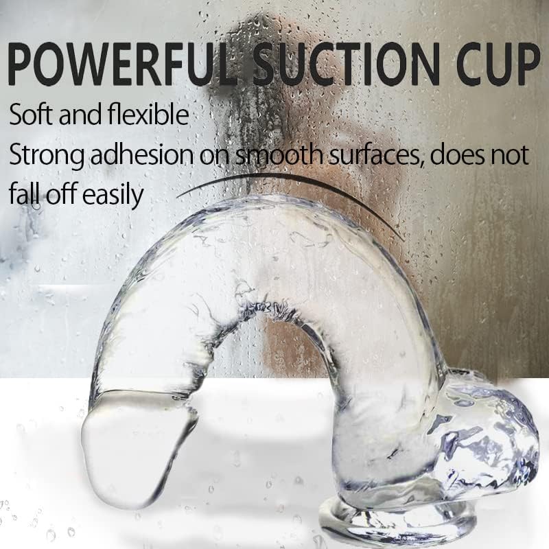 Dildo realista transparente con ventosa por 18,99€