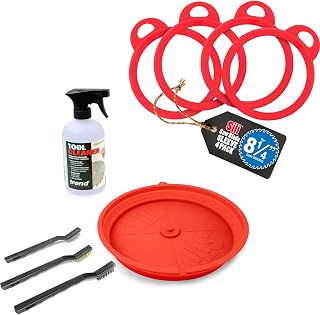 8.25" Sili Sleeve Silicone Saw Blade Covers (4 Pack) & Sili Saw Blade Cleaning Kit with Trend CLEAN/500 Tool Cleaner and Wire Brush Set
