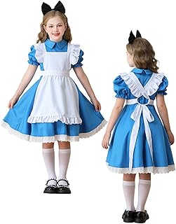 [KAWAJP] アリス 女の子 メイド服 プリンセス コスプレ ロリータ 演出服 衣装 半袖 プリンセスドレス アリス 衣装 女児 萌え 可愛い コスプレ仮装 キッズコスチューム ハロウィン イベント 遊園 学園祭 舞台演出 プレゼント