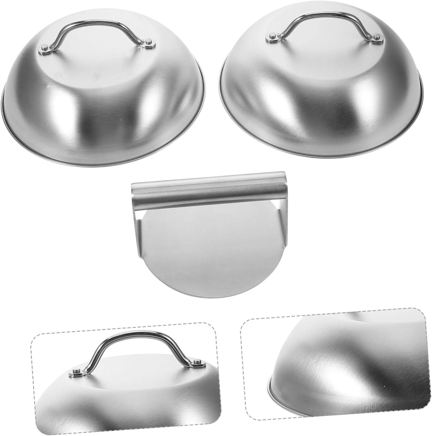 Burger Press Pot Cover Griddle Accessories BBQ Grill Stainless Steel Melting Dome
