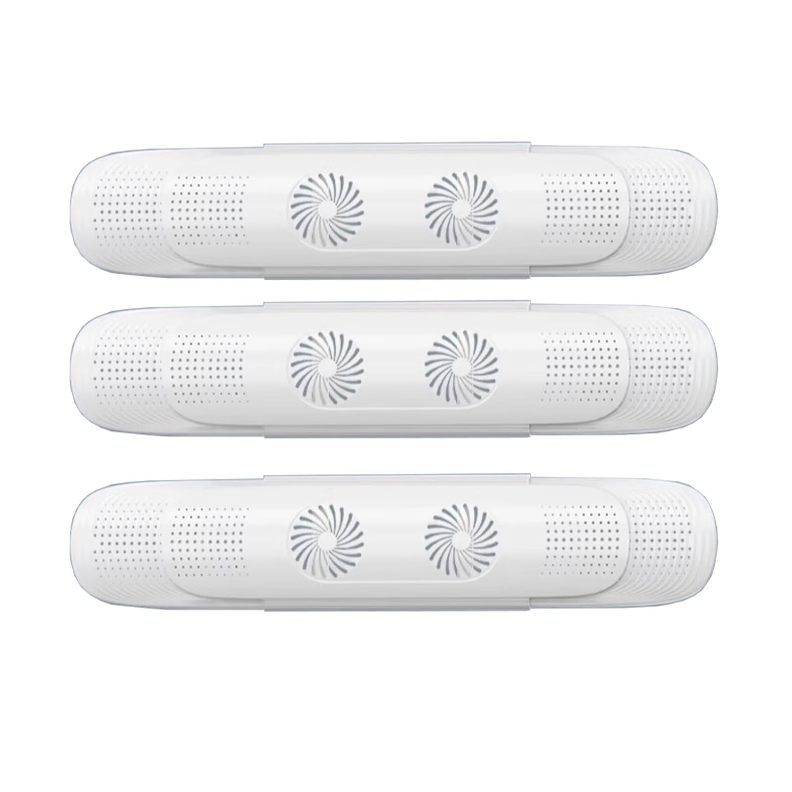 YGER JZGB Air Vent Deflector, Air Deflector with Dual Fans, Retractable, ABS Material, Reduce Condensation, for Wall Mounted AC (3 Pieces)