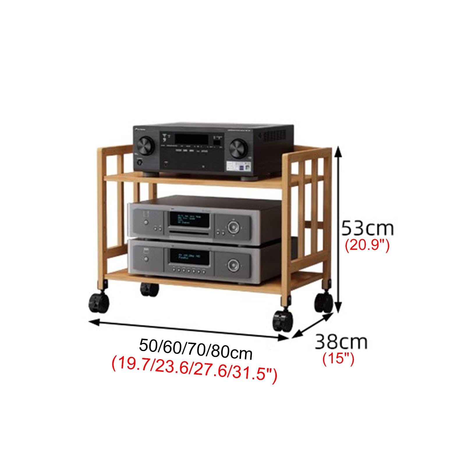 Wieża na sprzęt audio, Otwarty organizer do przechowywania sprzętu nagrywania gier na narożnik, 2, 3, 4, 5-poziomowa szafka głośniki Hi-Fi szeroka)(2 Tier,80cm(31.5in) Wide)