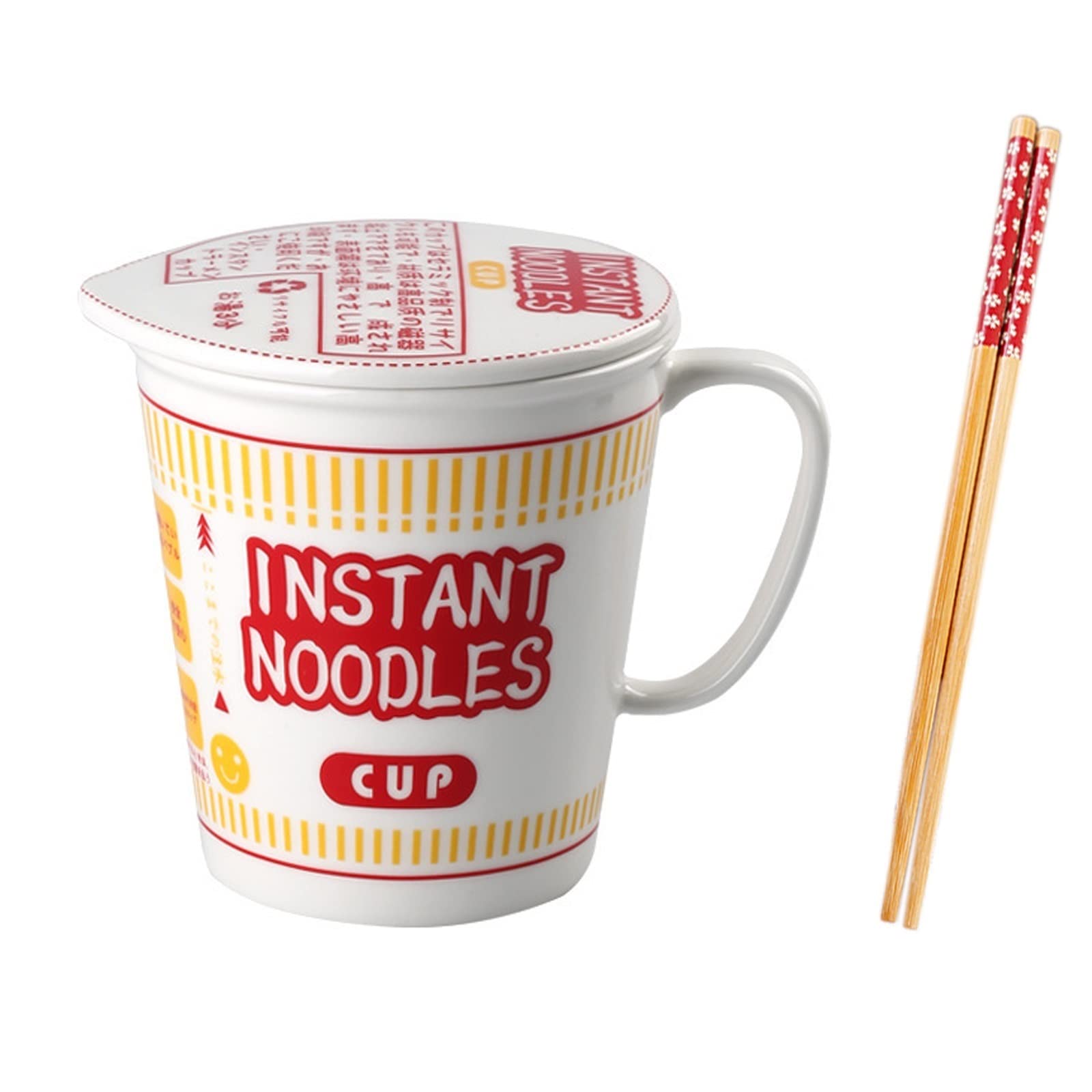 Hanghaijia Red Ramen Bowl With Lid And Handle Instant Ramen Noodle Bowl,Microwave Oven Safe Ceramic Large Soup Bowls (Color : Size : S)