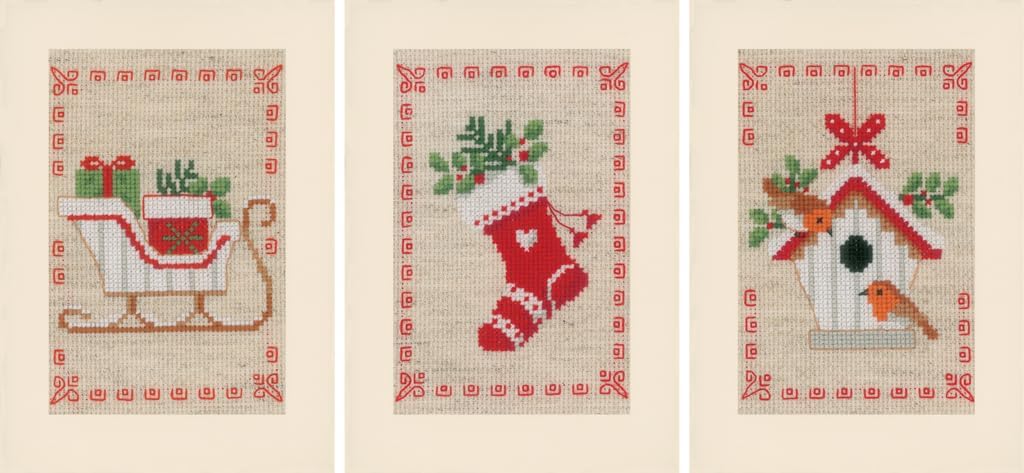 VERVACO (3PL) Cross Stitch, Christmas Motif (18 Count)
