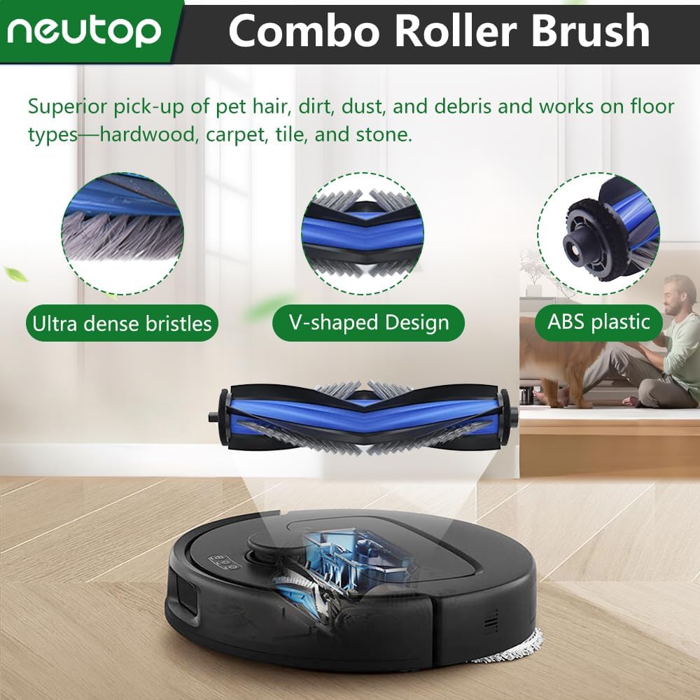 Neutop Replacement Parts Compatible with Ecovacs Deebot N30 Omni, N30 Pro Omni, Robot Vacuum Accessories 1 Roller 4 Filter 4 Side Brush 4 Mop Pad 4 Dust Bag