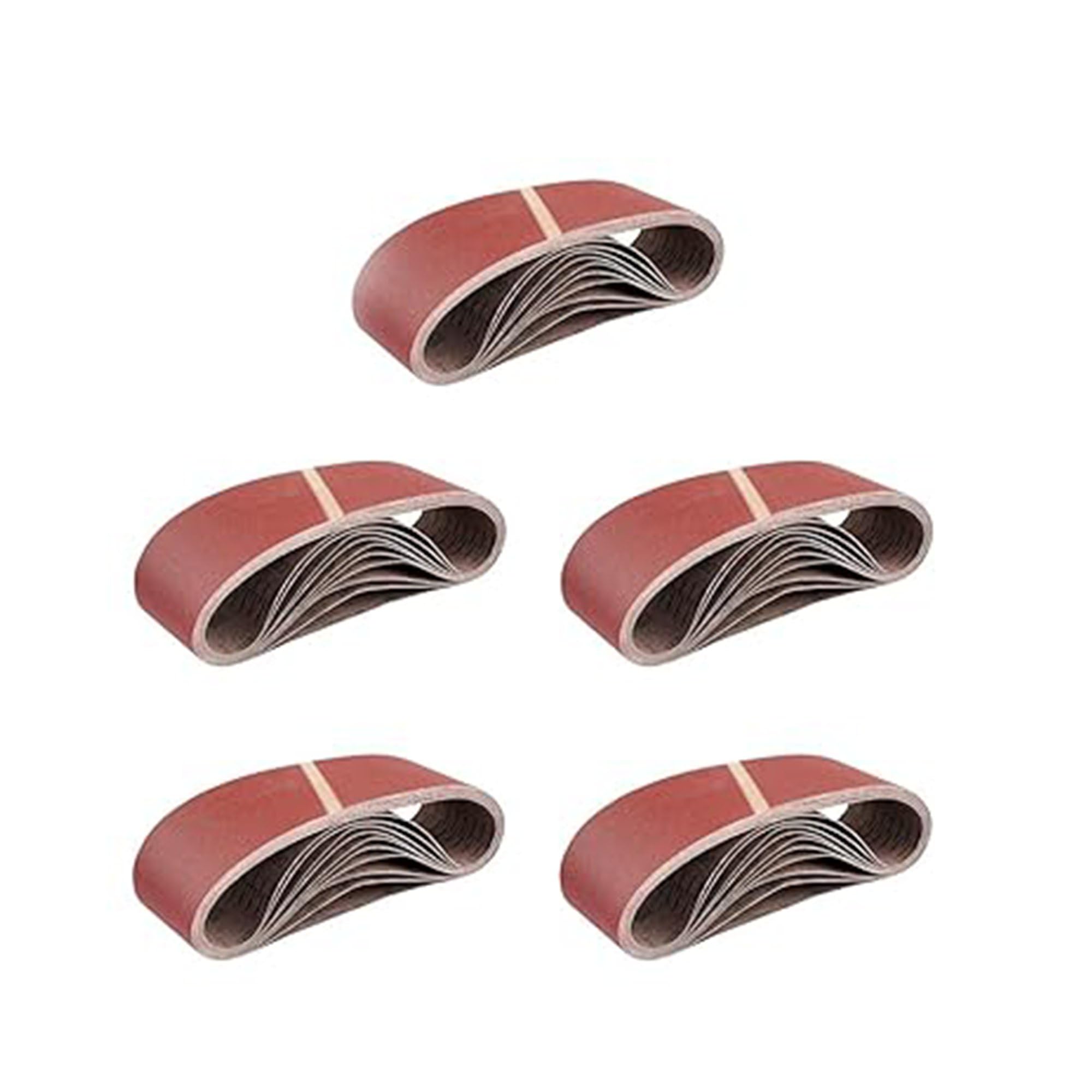 HKB Gewebe-Schleifbänder für Bandschleifmaschinen, 75 x 457mm, Körnungen je 2x K40/60/80/120/180, Profi-Qualität für verschiedene Oberflächen, universell einsetzbar (50 Stück)