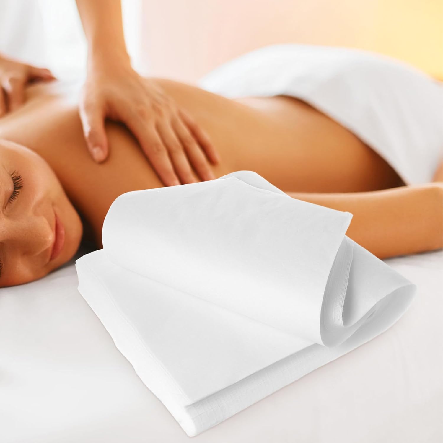 100 Sheets Disposable Non-Woven Foot Towels with Strong Water Absorption, Multi-Functional White Foot Spa Wiping Cloths for Bathroom and Dressing Table Use