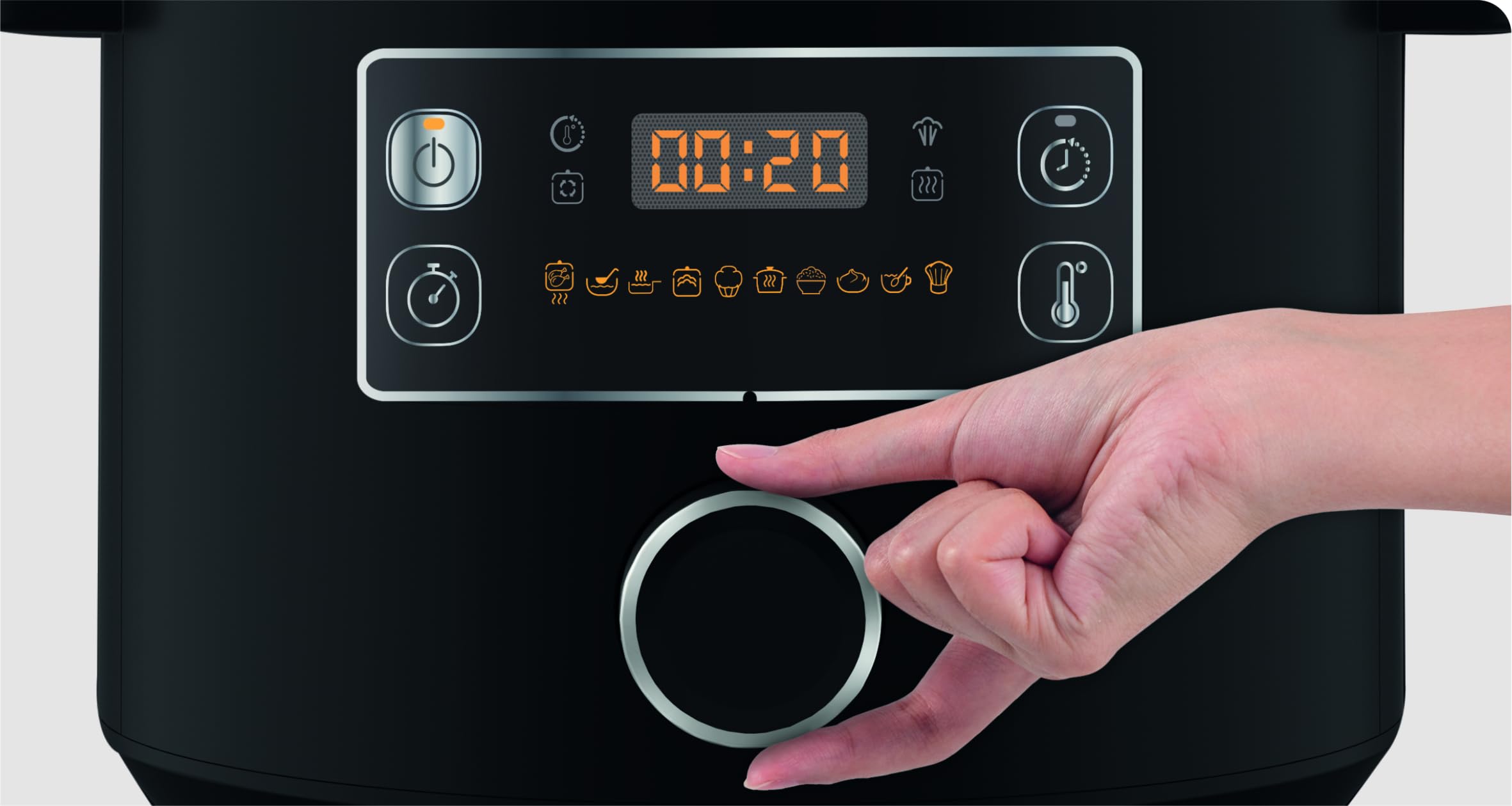 Tefal Turbo Cuisine Multikocher 4,8L, High-Speed & 10 Programme: Dampfgarer, Schmoren, Anbraten, Sous-vide, Reis & mehr, Verzögerung & Warmhaltefunktion, Antihaft, Zubehör inkl., Schwarz, CY7548