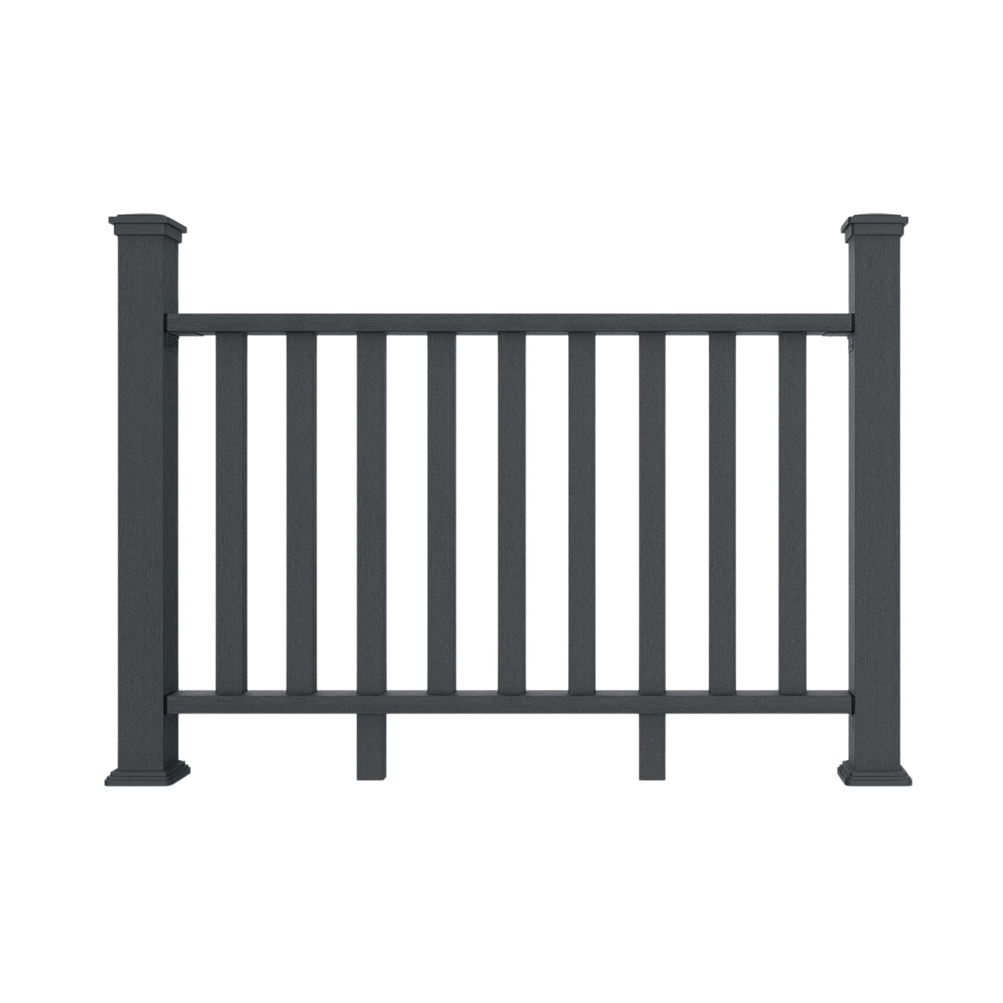 Tuda Grass Direct Premium Co-Extrusion Composite Decking Balustrade Kit 1.5m | WPC Decking Railing System with 9 Spindles, Rails & Post | Grey Ash