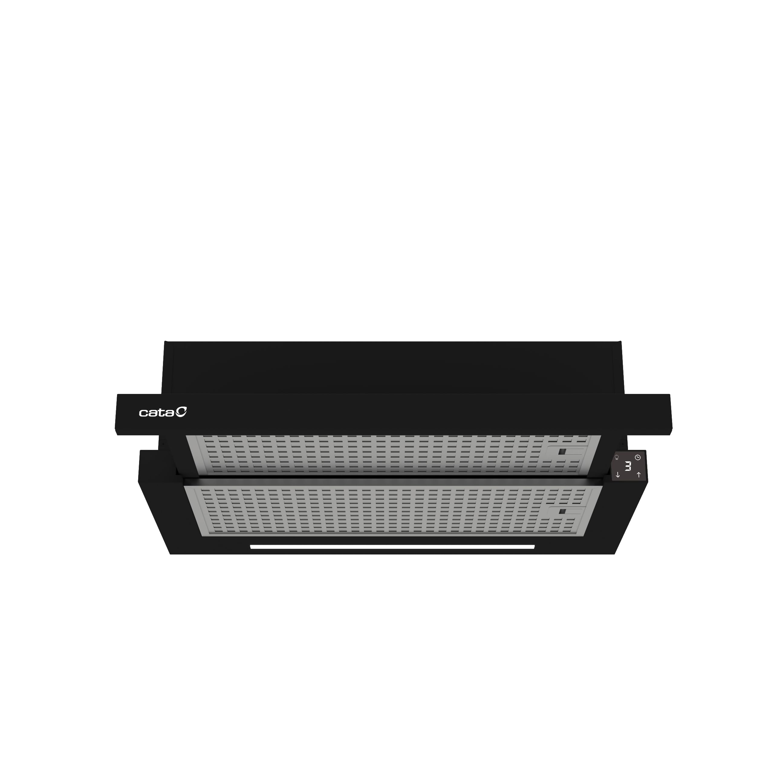 CATA Campana Extractora Telescópica, 391 m³/h, 4 Velocidades 3+1 Turbo, Control Táctil con Display, Motor Brushless de 53 W, LED Regulable, Clase A+, Negro