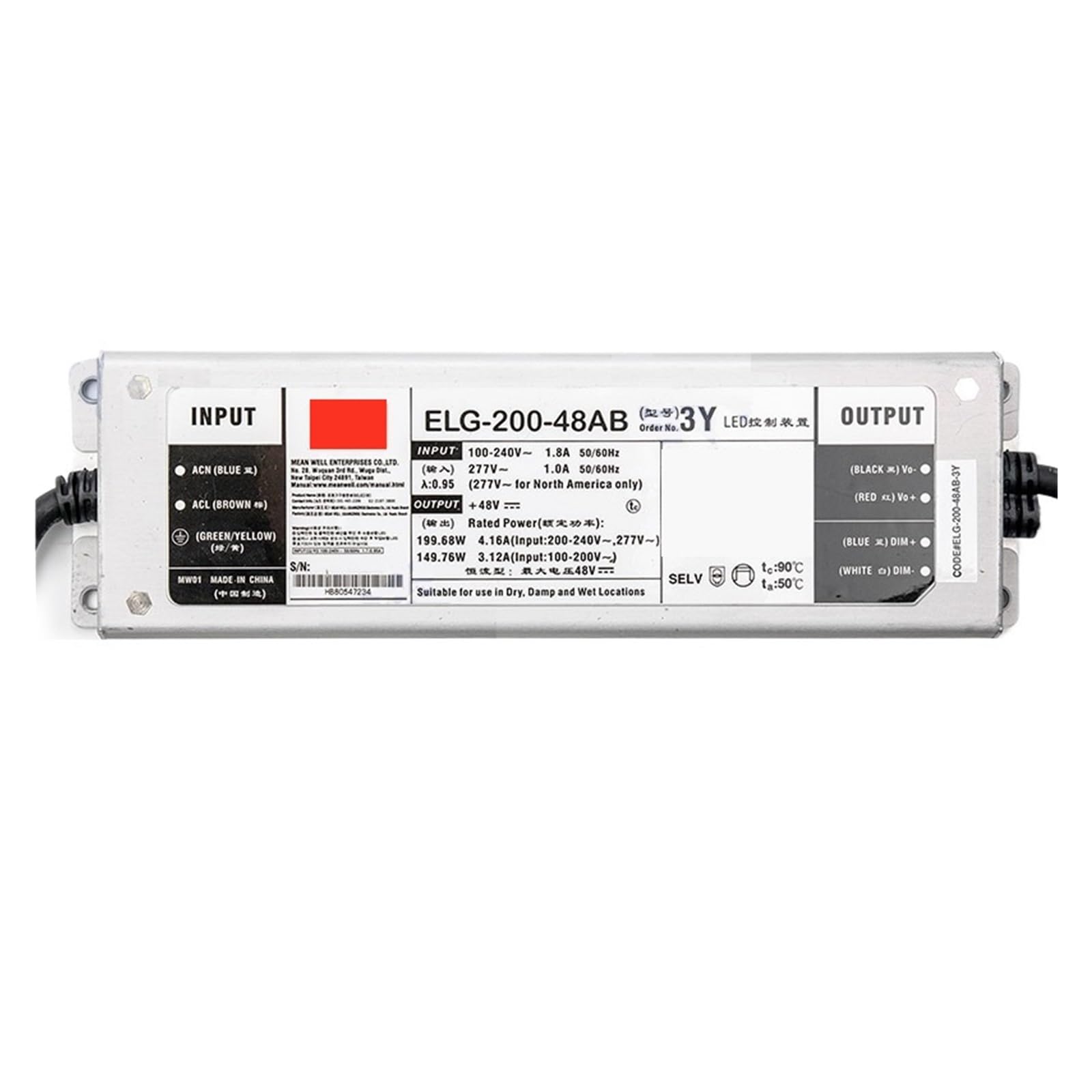 BRODEFUP Waterproof power supply ELG-200-12B-3Y ELG-200-24B-3Y ELG-200-36B-3Y ELG-200-42B-3Y ELG-200-48B-3Y(ELG-200-24B-3Y)