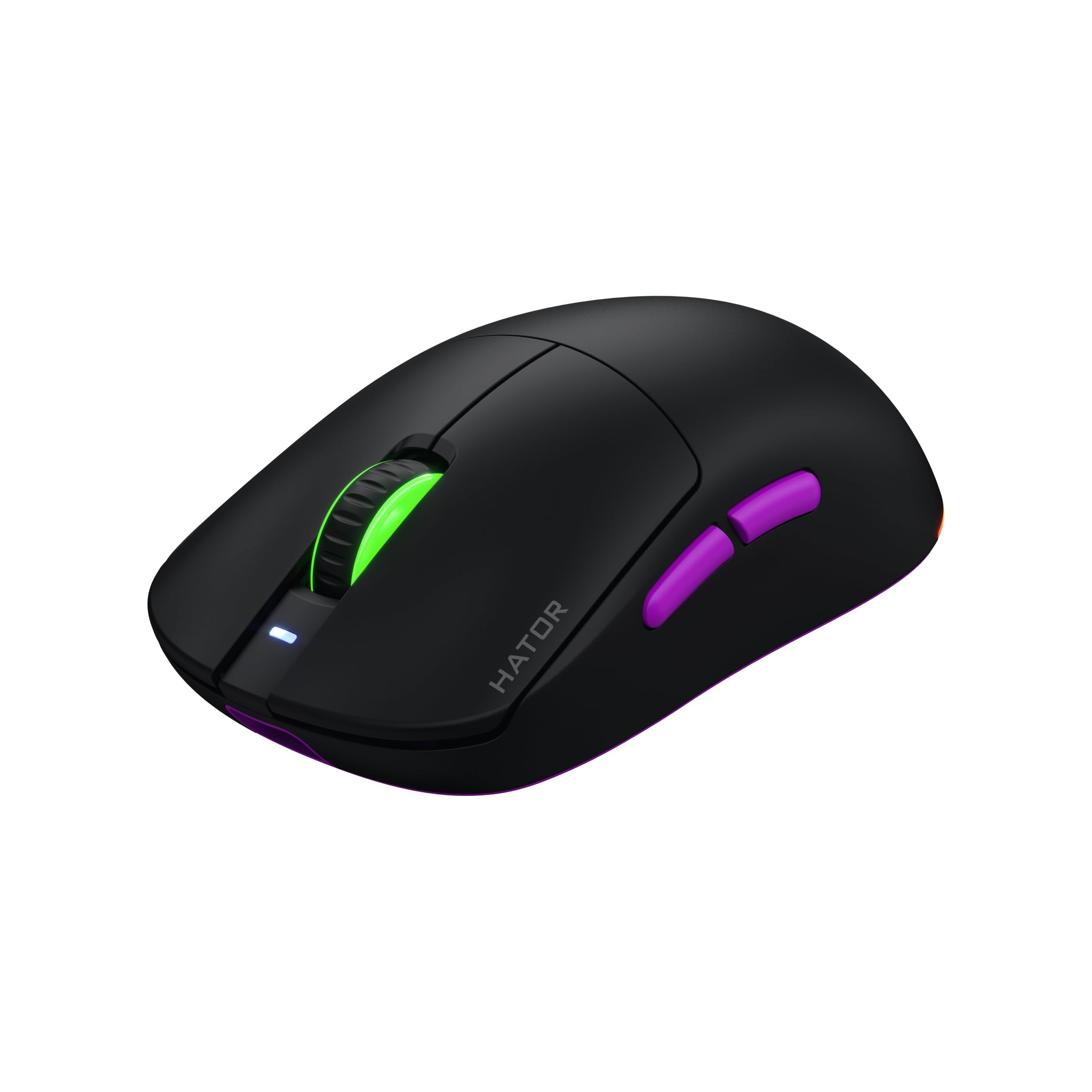 HATOR Quasar 3 Ultra 8K Wireless Ratón Gaming inalámbrico, 65g Ultraligero, PixArt PAW3950, 30000 dpi, Optical Switches 100M, 8000Hz, 2.4GHz/Bluetooth 5.4/USB-C, PTFE Skates, RGB, PC/Mac (Negro)