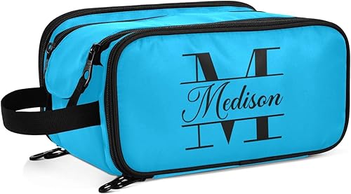 Miniatura 9 de Bolsa de maquillaje personalizada negra, bolsa de aseo personalizada de gran capacidad, bolsa de cosméticos para viajes, bolsa de cepillo de ducha