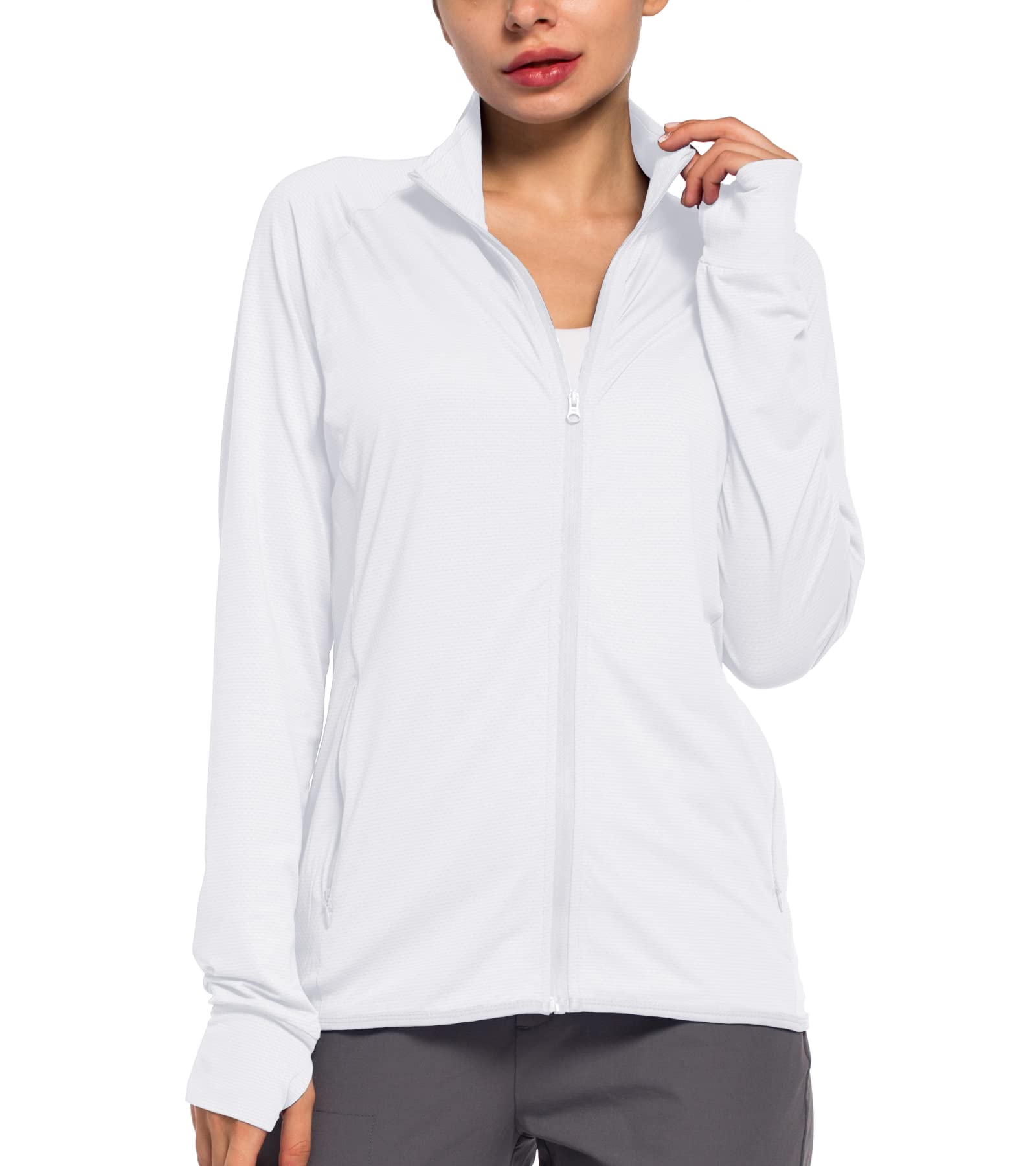 Women's UPF 50+ Sun UV Protection Shirt Long Sleeve Lightweight SPF/UV Running Hiking Athletic Jacket with Zip Pockets-image-32