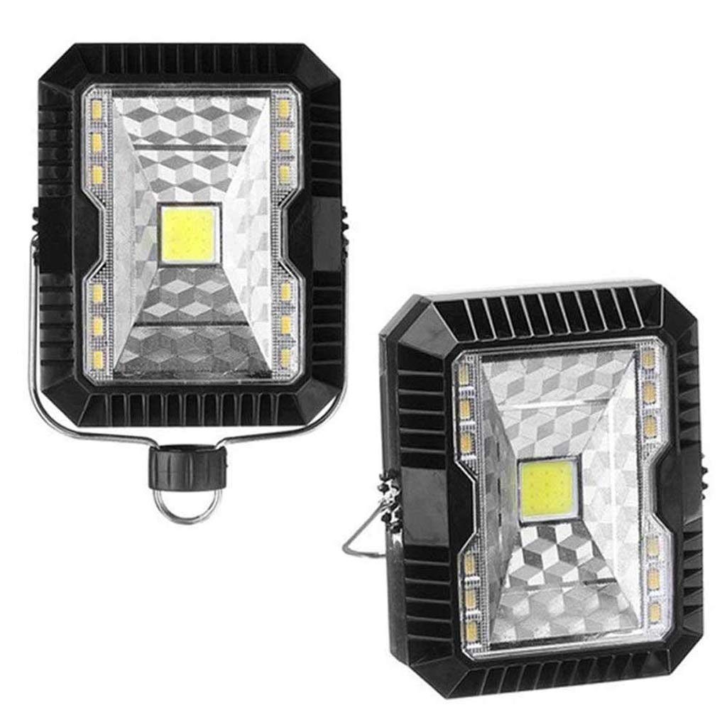 Proiettore Solare, Faretto Solare Portatile per Esterni Caricatore USB Luci da Lavoro - 3 modalità Appeso Campeggio Lampada da Lavoro Manuale di Emergenza Lampada da Tenda