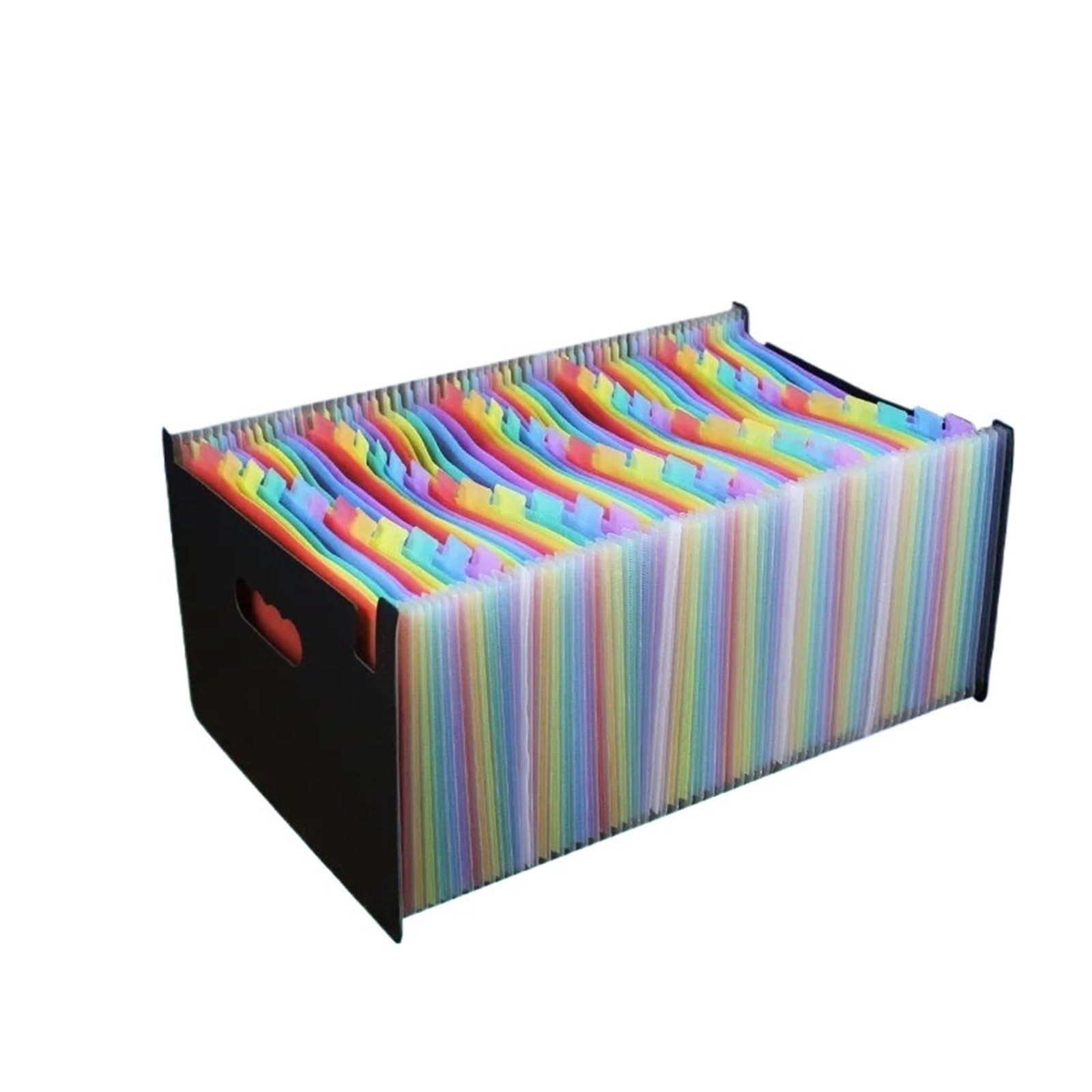 Dokumentenmappe Taschen Fächermappe A4 Letter-Format Tragbarer Dokumentenhalter Schwarz Aktenordner Schreibtischaufbewahrung Akkordeon-Aktenprodukt(60 grids-B)