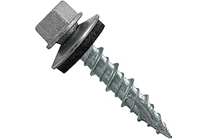Roofing Screws for Metal and Wood Siding - 10x1" Self-Drilling Hex Head...