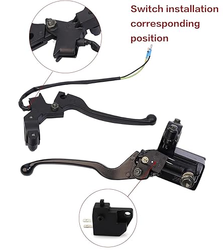 Miniatura 4 de Minho Interruptor de parada de luz de freno universal con cables de freno para Yamaha Honda Kawasaki Suzuki chino GY6 50cc-250cc Scooter ATV Dirt