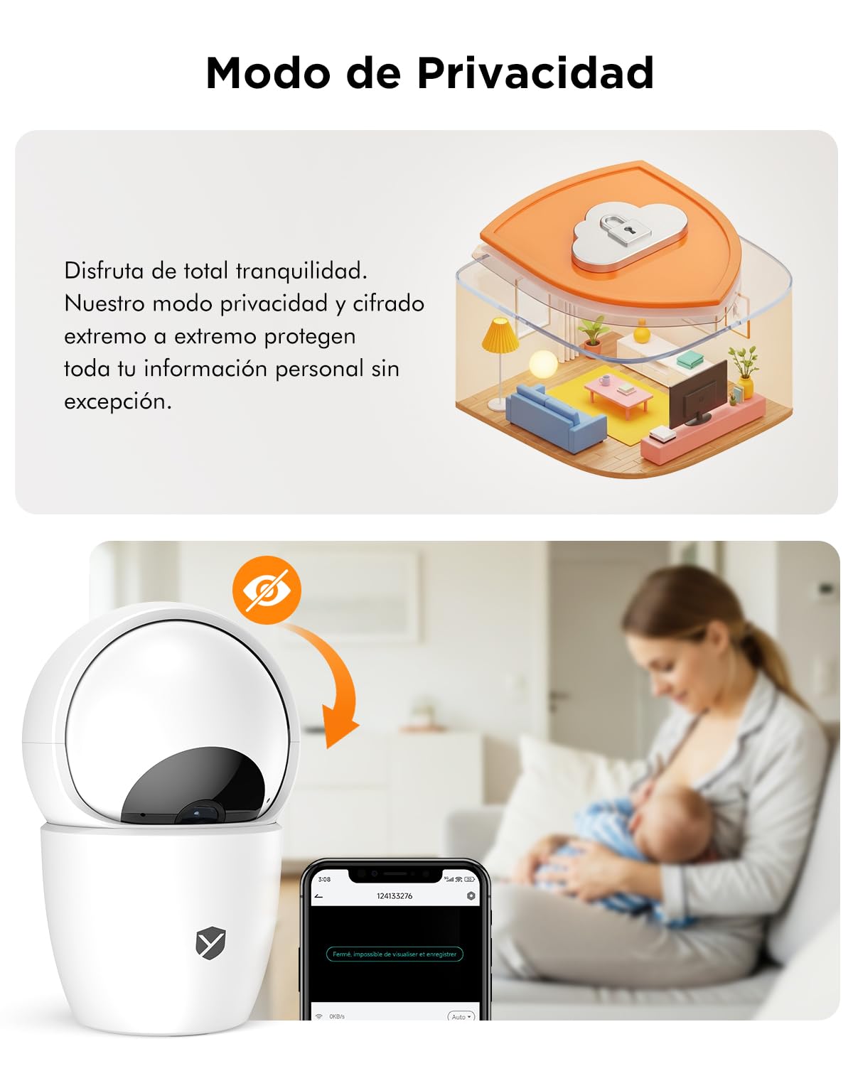 2.4/5G Camara Vigilancia WiFi Interior, 2K 360°PTZ Camara Vigilancia Domicilio WiFi para Bebes/Mascotas/Seguridad, Seguimiento Automático, Visión Nocturna, Audio Bidireccional, Pack 2
