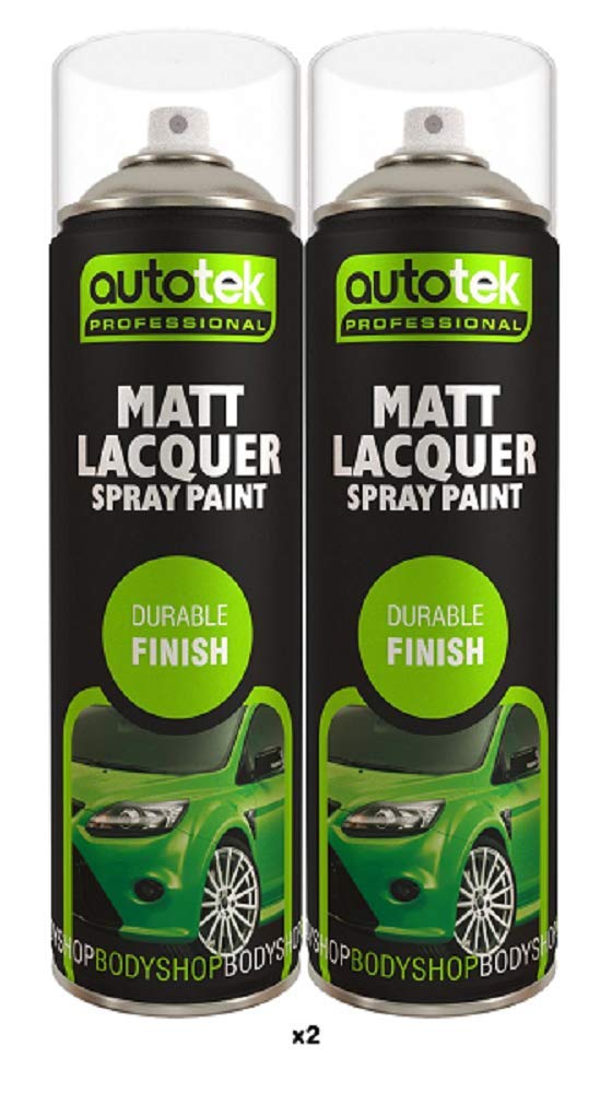 Autotek Matt Lacquer Spray Paint - 2x 500ml