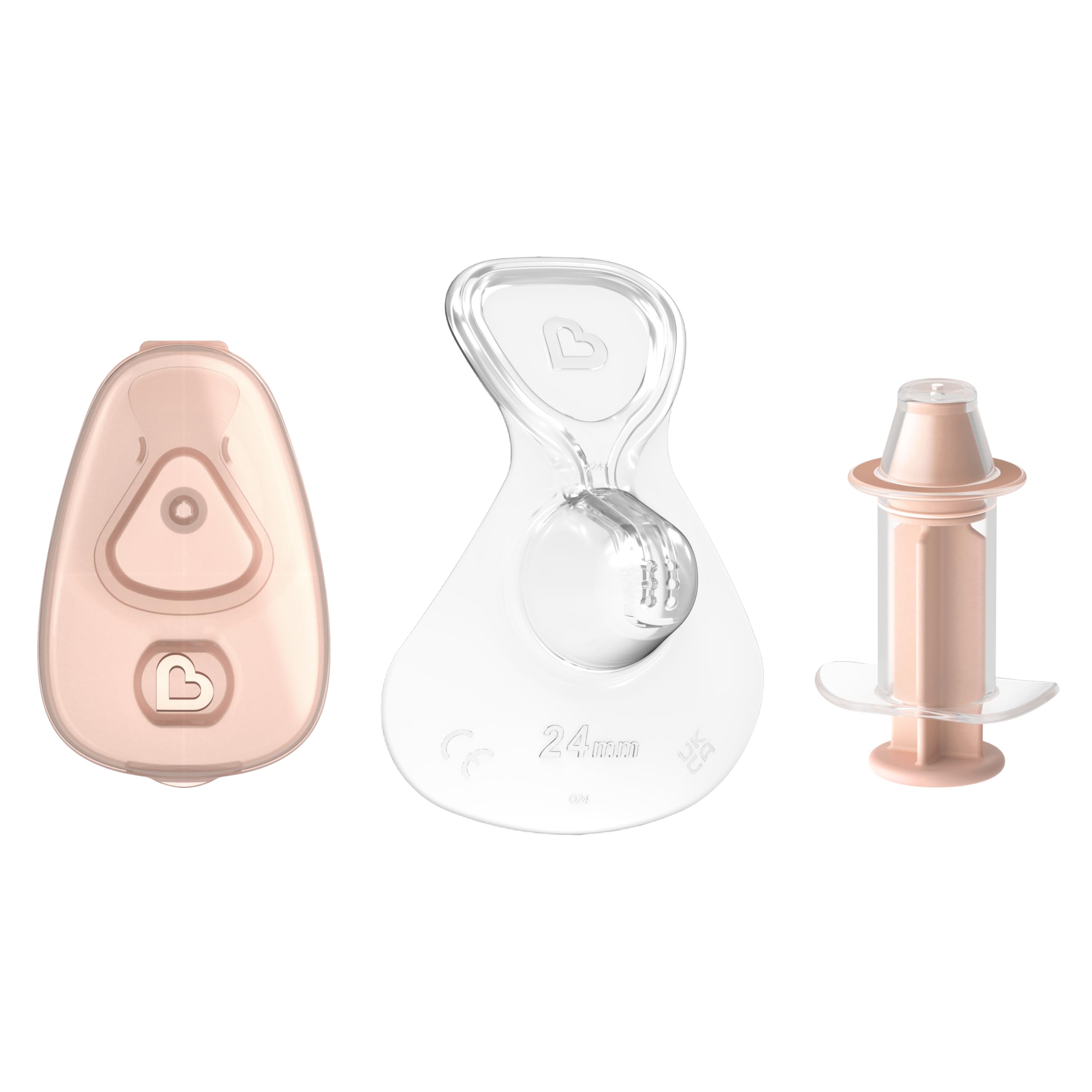Munchkin Flow - Set di 2 protezioni per capezzoli da 24 mm + kit di ricambio, per vedere il flusso di latte durante l'allattamento, accessori essenziali per l'allattamento al seno e per il bambino