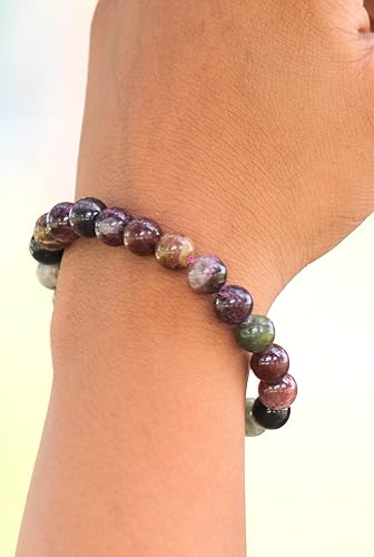 Miniatura 4 de Pulsera elástica de cuentas redondas de azabache, natural, metafísico, A+, folleto gratuito, regalo curativo, pulsera de cristal con piedras