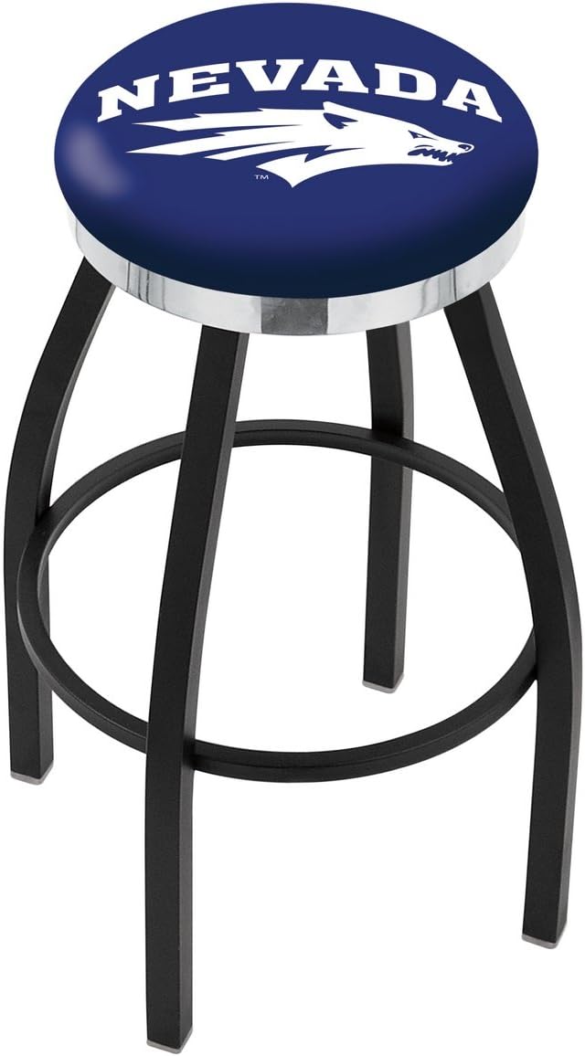 L8B2C Nevada 25" Swivel Counter Stool with a Black Wrinkle and Chrome Finish