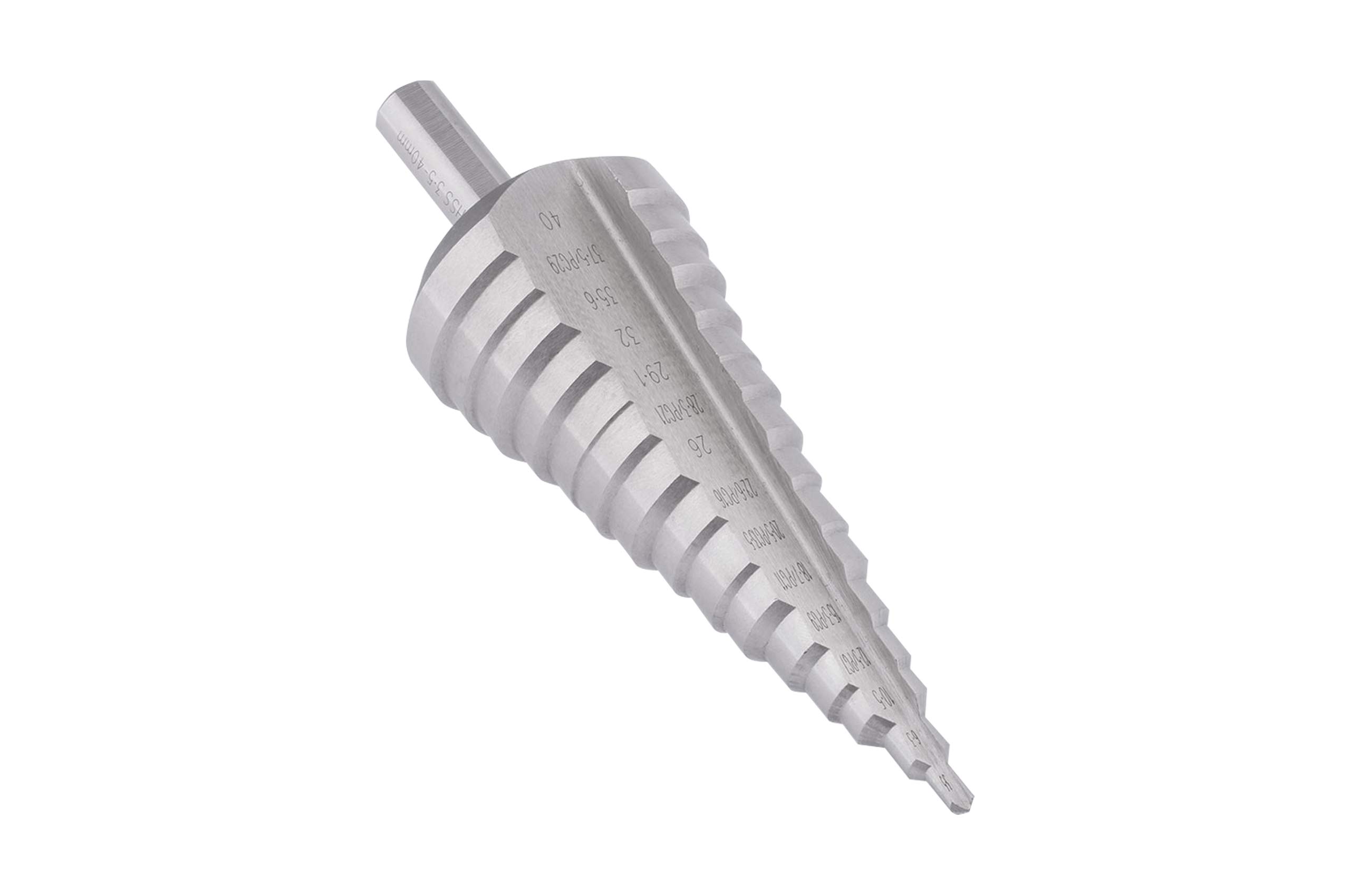 GSR Broca escalonada profesional HSS, HSSG 3,5-40 mm, recto, ranurada, rectificada, rosca de tubo blindado PG 7-PG 29, broca cónica, broca cónica, broca de acero inoxidable